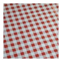 Gingham Print Plastic Coated PVC Table Protector Fabric Red