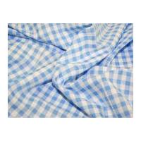 Gingham Check Dress Fabric Pale Blue