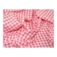 Gingham Check Dress Fabric Cerise Pink