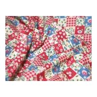 Gingham Patchwork Print Cotton Poplin Fabric