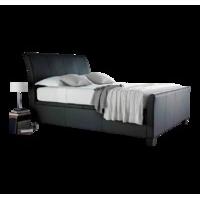 Gillingham Leather Ottoman Storage Bed - Black Double