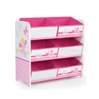 Girls Pink Patchwork 6 Bin Storage