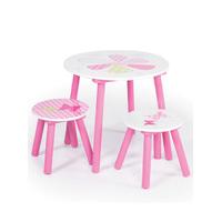 Girls Pink Patchwork Table and Stools