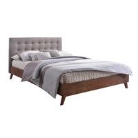 Gino Wooden Bed Frame - Grey Walnut - Double