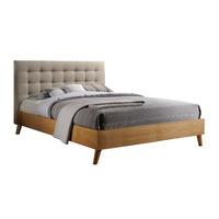 gino wooden bed frame beige natural double