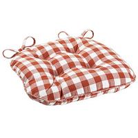 Gingham Button Effect Seat Pad