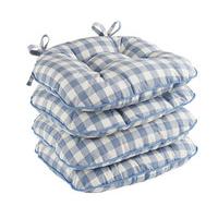 Gingham Button Effect Seat Pads (Set of 4 - SAVE £8)