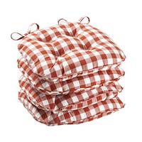 gingham button effect seat pads set of 4 save 8