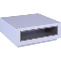 Gillmore Space Savoye White Square Coffee Table - with Stone Accent