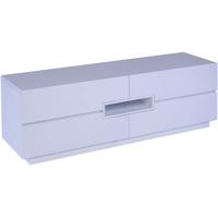 Gillmore Space Savoye White Low TV Sideboard - 2 Doors 2 Drawers with White Accent