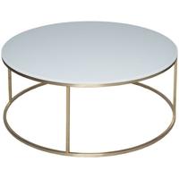 gillmore space kensal white coffee table with brass base circular