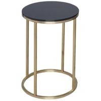 Gillmore Space Kensal Black Side Table - with Brass Base Circular