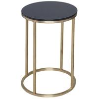 gillmore space kensal black side table with brass base circular