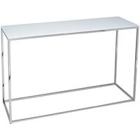 Gillmore Space Kensal White Console Table - with Polished Base