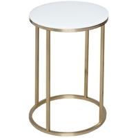 Gillmore Space Kensal White Side Table - with Brass Base Circular