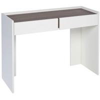 gillmore space essentials white dressing table with walnut