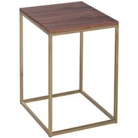 Gillmore Space Kensal Walnut Side Table - with Brass Base Square