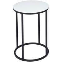 gillmore space kensal white side table with black base circular