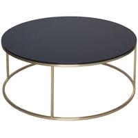 Gillmore Space Kensal Black Coffee Table - with Brass Base Circular