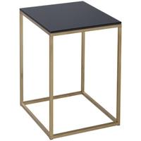 Gillmore Space Kensal Black Side Table - with Brass Base Square