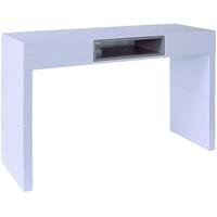 Gillmore Space Savoye White High Console Table - with Stone Accent