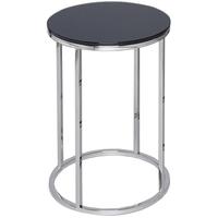 Gillmore Space Kensal Black Side Table - with Polished Base Circular