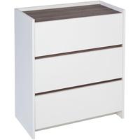 gillmore space essentials white chest of drawer with walnut