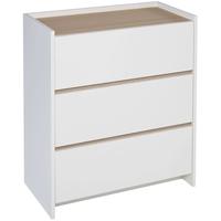 gillmore space essentials white chest of drawer with oak