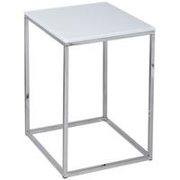 Gillmore Space Kensal White Side Table - with Polished Base Square