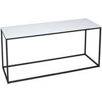 Gillmore Space Kensal White TV Stand - with Black Base