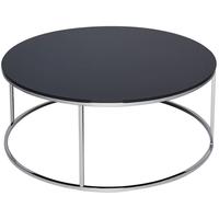Gillmore Space Kensal Black Coffee Table - with Polished Steel Base Circular