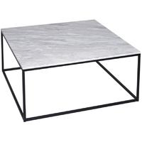 Gillmore Space Kensal Marble Coffee Table - with Black Base Square