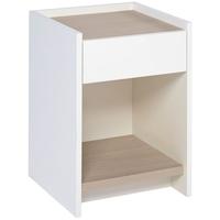 gillmore space essentials white bedside cabinet with oak