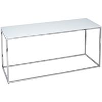 Gillmore Space Kensal White TV Stand - with Polished Base