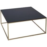 Gillmore Space Kensal Black Coffee Table - with Brass Base Square