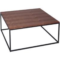 Gillmore Space Kensal Walnut Coffee Table - with Black Base Square