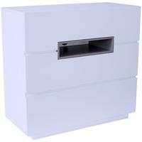 Gillmore Space Savoye White Chest of Drawer - with Stone Accent