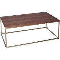 Gillmore Space Kensal Walnut Coffee Table - with Brass Base Rectangular