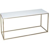 Gillmore Space Kensal White TV Stand - with Brass Base