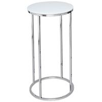 Gillmore Space Kensal White Lamp Stand - with Polished Base Circular