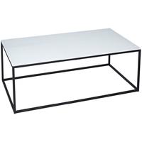 Gillmore Space Kensal White Coffee Table - with Black Base Rectangular