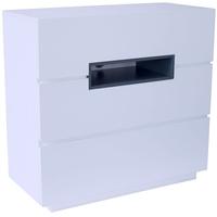 Gillmore Space Savoye White Chest of Drawer - with Graphite Accent