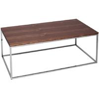 Gillmore Space Kensal Walnut Coffee Table - with Polished Steel Base Rectangular