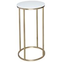 Gillmore Space Kensal White Lamp Stand - with Brass Base Circular