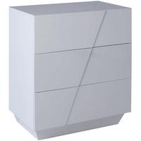 Gillmore Space Glacier Gloss White Chest of Drawer - 3 Drawers