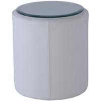 Gillmore Space Enzo White Leather Cylinder Side Table