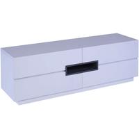 Gillmore Space Savoye White Low TV Sideboard - 2 Doors 2 Drawers with Graphite Accent