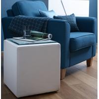 Gillmore Space Enzo White Leather Square Side Table