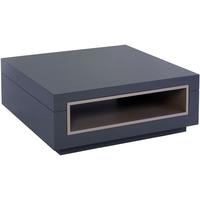 Gillmore Space Savoye Graphite Square Coffee Table - with Stone Accent