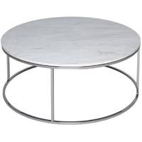 Gillmore Space Kensal Marble Coffee Table - with Polished Steel Base Circular